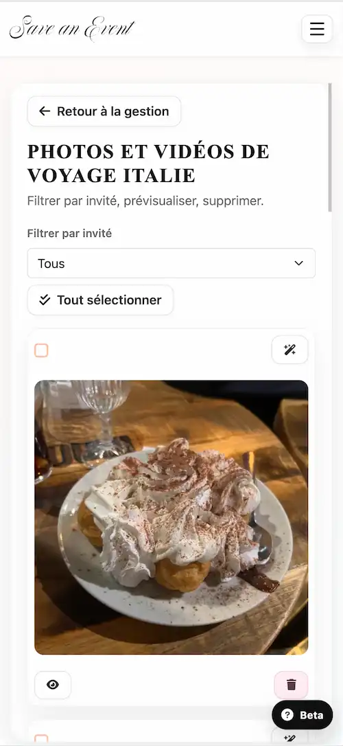 Finalisez, payez et récupérez votre archive mobile